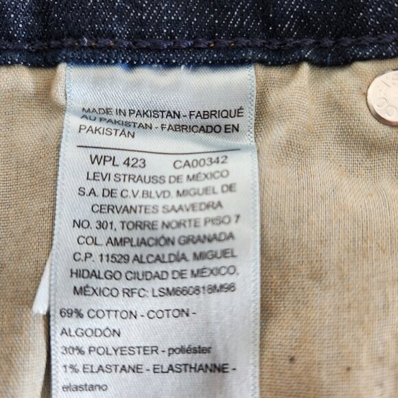 Levis Jean Shorts Women Size 26 Midrise Denim Blue Cuffed Pockets Signature Gold - Picture 7 of 12